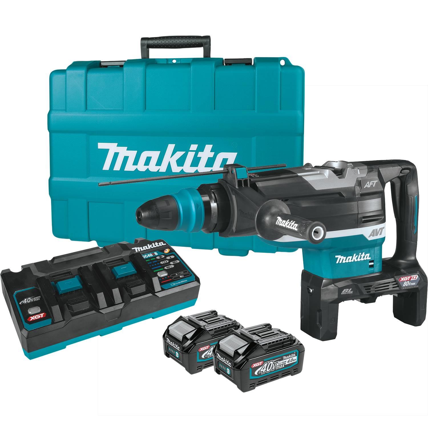 kuffert Ringlet Ingeniører Makita 80V Max (40V Max X2) Xgt Brushless Cordless 2" Avt Rotary Hammer  Kit, Accepts SDS-Max Bits, Aft, Aws Capable (4.0 Ah) - White Cap