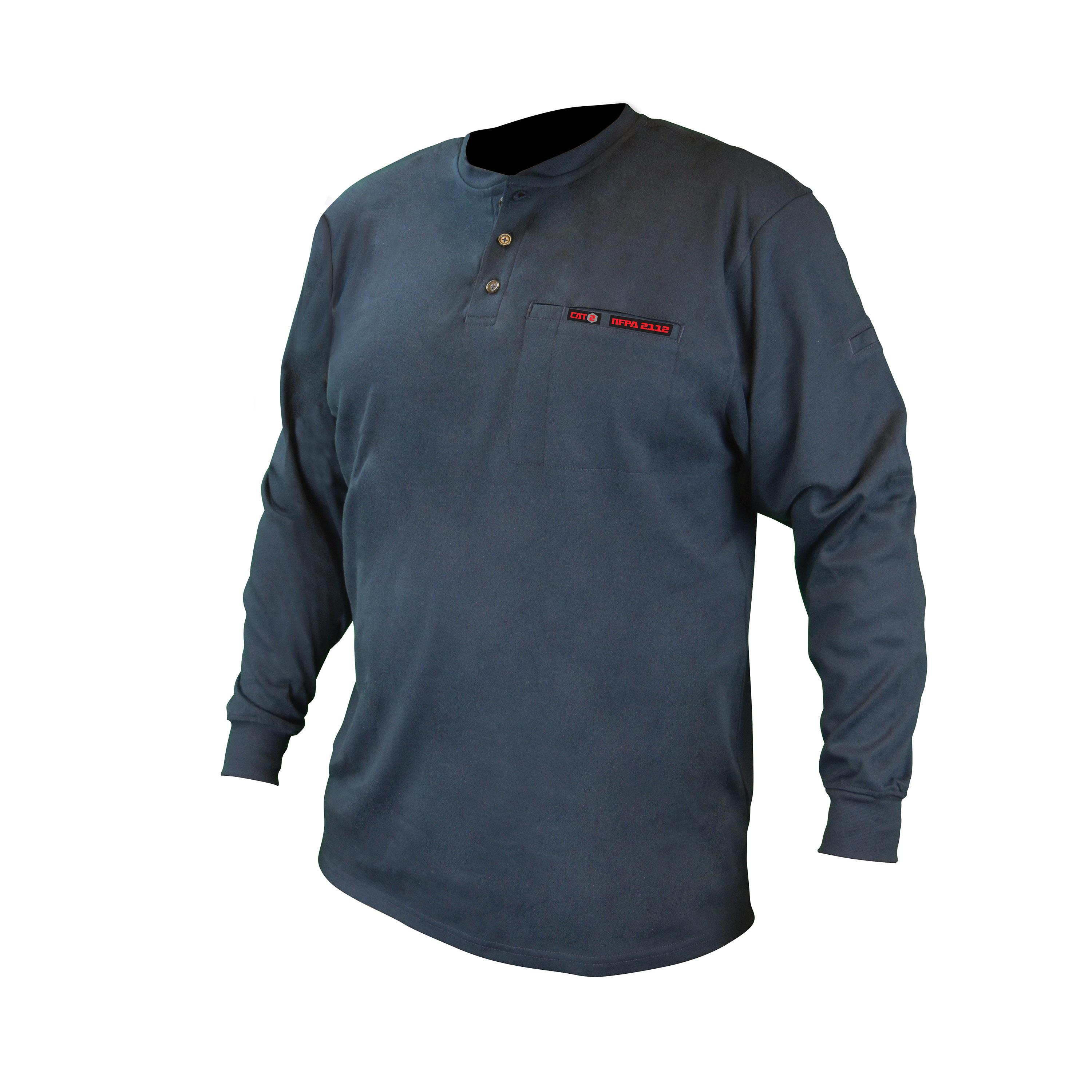 White Cap  FRS-002 FRS-002 VolCore Long Sleeve Cotton Henley FR Shirt - Navy  - 4X