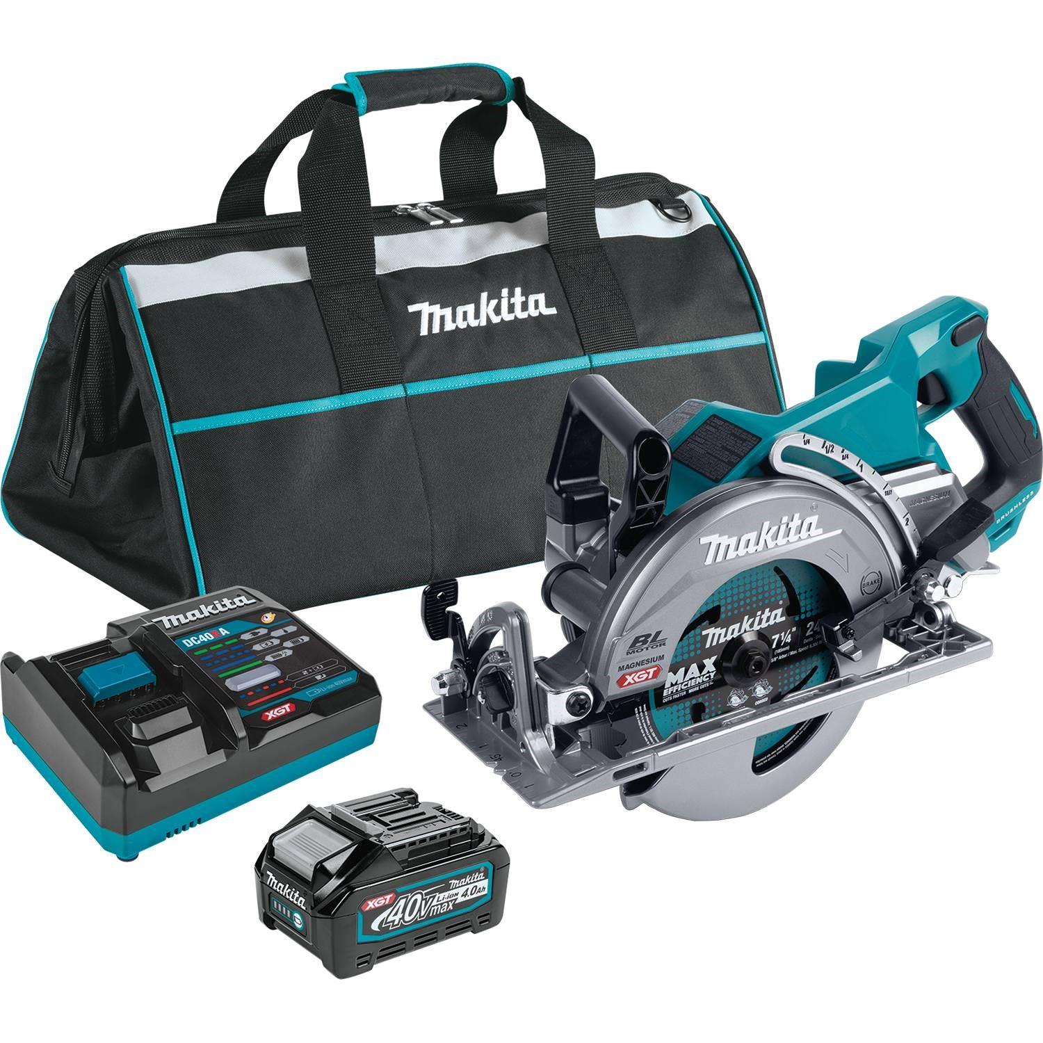 40V max XGT Brushless Cordless Rear Handle 71/4” Circular Saw Kit, 4.0 Ah White Cap